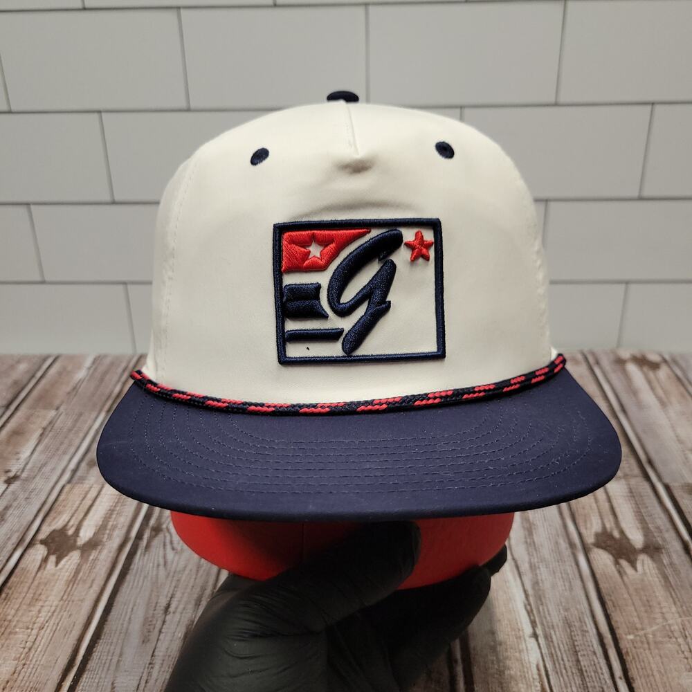 The Game Vintage G Logo Rope Snapback Hat White Navy Red OSFA